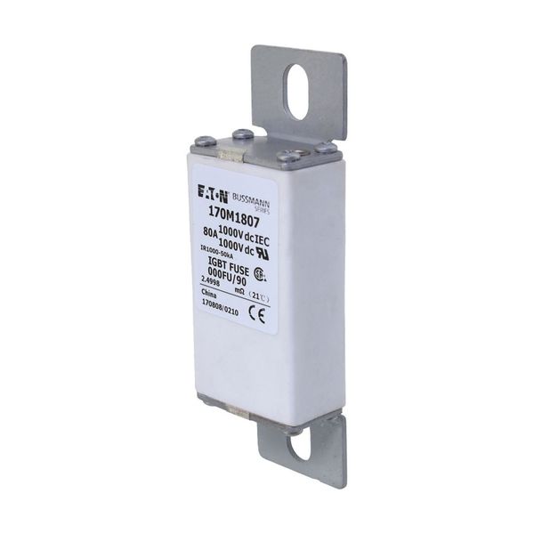 Fuse-link, high speed, 80 A, DC 1000 V, size 000, 24 x 36 x 115 mm, aR, IEC image 18