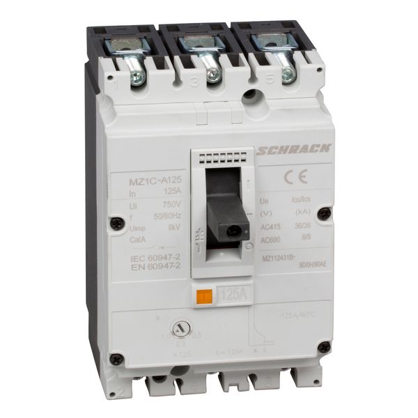 Moulded Case Circuit Breaker Type A, 3-pole, 36kA, 125A BT image 7