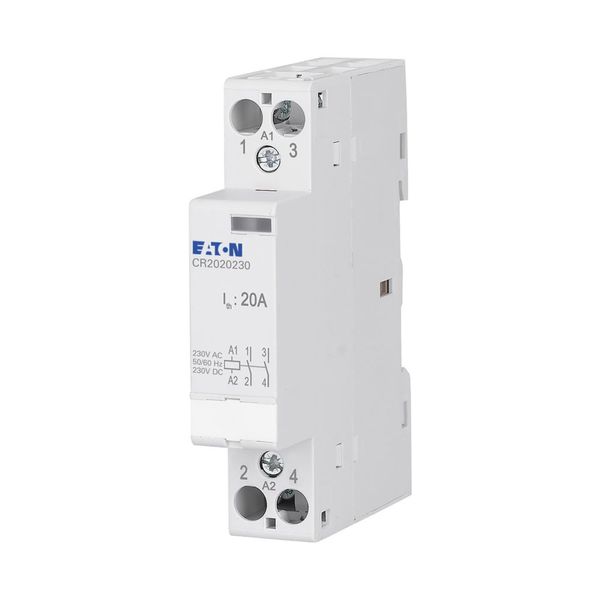 CR Installation contactor, 20A, 230V AC/DC, 2NO image 1