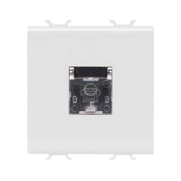 INTERNATIONAL STANDARD TELEPHONE SOCKET - RJ11 - SCREW-ON TERMINALS - 2 MODULES - GLOSSY WHITE - CHORUSMART image 2