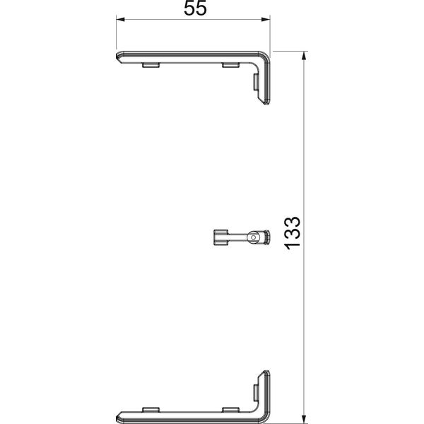 GK-KS45-2LGR Joint cover for Rapid 45-2 130 133x55x15 image 2