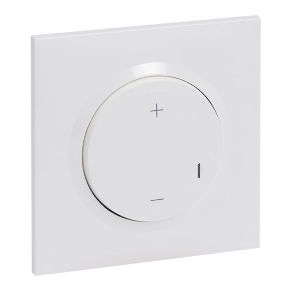 Dooxie 2-wire 125W universal dimmer - supplied complete with square plate - White image 2