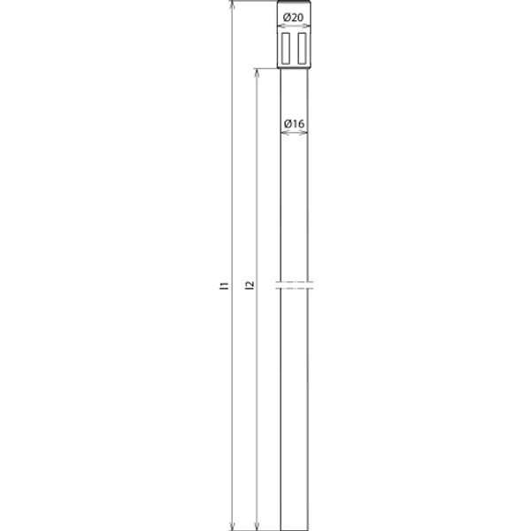 Light grey GRP spacer bar D 16mm with Al socket M10 L 1015mm f. DEHNis image 2