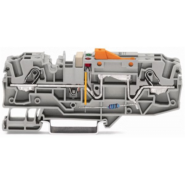 Ground conductor disconnect terminal block with test option with orang image 1