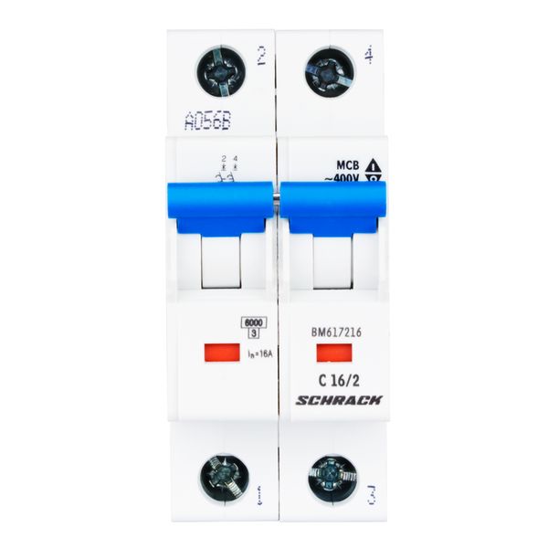 Miniature Circuit Breaker (MCB) C, 16A, 2-pole, 6kA image 1