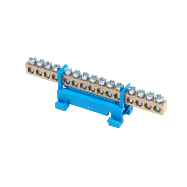 Terminal strip for rail TS 35 neutral N 15 blue image 1