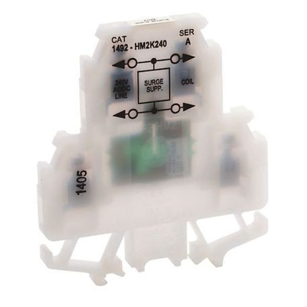 Allen-Bradley, 1492-H Finger-Safe Terminal Blocks, Double Circuit Surge Suppressor Block, H-Block,Code 2,White image 1