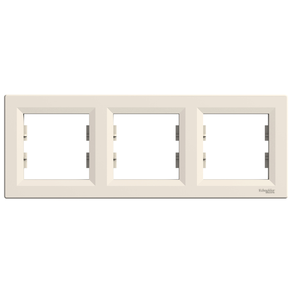 Asfora - horizontal 3-gang frame - cream image 1