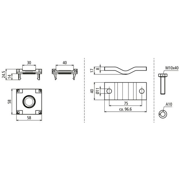 Connection kit FL 30/40 mm for EB-bar for Ex areas of zone 1/21, 2/22 image 2