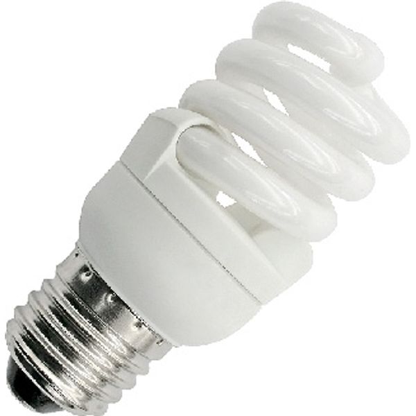 E27 CFL T2 Full Spiral 39x88 230V 480Lm 7W 2700K 10Khrs image 1