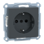 SCHUKO socket-outlet, shutter, screwless terminals, anthracite, System M thumbnail 3