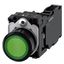 Illuminated pushbutton, 22 mm, round, plastic, green, pushbutton, flat, momentary contact type, with holder,  3SU1106-0AB40-1FA0-Z Y12 thumbnail 2