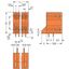 THT double-deck male header 1.0 x 1.0 mm solder pin angled orange thumbnail 4