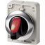 Illuminated selector switch actuator, RMQ-Titan, With thumb-grip, momentary, 2 positions, red, Metal bezel thumbnail 4