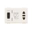 EURO-AMERICAN STANDARD SHAVER SOCKET-OUTLET WITH INSULATION TRANSFORMER - 3 MODULES - IVORY - CHORUSMART thumbnail 2