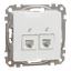 Double Telephone socket, Sedna Design & Elements, RJ11, White thumbnail 5