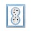 5593M-C02357 41 Double socket outlet with earthing pins, shuttered, with turned upper cavity, with surge protection thumbnail 1