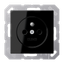 French/Belgian system socket, 16 A 250 V ~, screw terminals, integrated increased contact protection, SAFETY+, thermoset, series A, black thumbnail 1