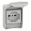 PratiKa socket - grey - 2P + E - 10/16 A - 250 V - Italian - IP65 - surface thumbnail 2