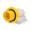 90° ANGLED SURFACE MOUNTING INLET - IP67 - 3P+E 32A 100-130V 50/60HZ - YELLOW - 4H - SCREW WIRING thumbnail 2