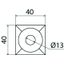 Pressure plate Al 40x40x6mm with a hole of 13mm thumbnail 2