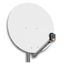 SAT Antenna  80/75cm, Alu, 39dB, foldable feed-arm, white thumbnail 1