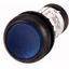 Illuminated pushbutton actuator, Flat, momentary, 1 N/O, Screw connection, LED Blue, Blue, Blank, 24 V AC/DC, Bezel: black thumbnail 1