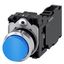 Pushbutton, 22 mm, round, metal, shiny, blue, pushbutton, raised, momentary  3SU1150-0BB50-1FA0-Z X90 thumbnail 1