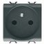 FRENCH STANDARD SOCKET-OUTLET 250V ac - 2P+E 16A - 2 MODULES - SATIN BLACK - CHORUSMART thumbnail 2