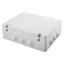 JUNCTION BOX WITH PLAIN SCREWED LID - IP55 - INTERNAL DIMENSIONS 380X300X120 - WALLS WITH CABLE GLANDS - GREY RAL 7035 thumbnail 1