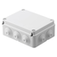 JUNCTION BOX WITH PLAIN SCREWED LID - IP55 - INTERNAL DIMENSIONS 190X140X70 - WALLS WITH CABLE GLANDS - GREY RAL 7035 thumbnail 1