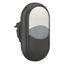 Double actuator pushbutton, RMQ-Titan, Actuators and indicator lights non-flush, momentary, White lens, white, black, Blank, Bezel: black thumbnail 11