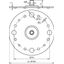 Fixing plate D 100mm St/tZn with M8 threaded bolt w. 4 fixing bores thumbnail 2