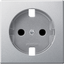 Central plate for SCHUKO socket-outlet insert, aluminium, System M thumbnail 4