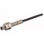 Proximity switch, E57 Miniatur Series, 1 N/O, 3-wire, 10 - 30 V DC, M5 x 1 mm, Sn= 0.8 mm, Flush, PNP, Stainless steel, 2 m connection cable thumbnail 1