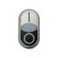 Double actuator pushbutton, RMQ-Titan, Actuators and indicator lights flush, momentary, White lens, white, black, inscribed, Bezel: black thumbnail 2