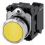 Pushbutton, 22 mm, round, metal, shiny, yellow, pushbutton, flat, momentary contact type, 1 NO,  3SU1150-0AB30-3BA0-Z Y13 thumbnail 1