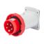STRAIGHT FLUSH MOUNTING INLET - IP67 - 2P+E 16A 380-415V 50/60HZ - RED - 9H - SCREW WIRING thumbnail 2