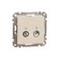 TV/R connector 4db, Sedna, Beige thumbnail 3