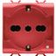 ITALIAN/GERMAN STANDARD SOCKET-OUTLET 250V ac - FOR DEDICATED LINES - 2P+E 16A DUAL AMPERAGE - P30-P17 - 2 MODULES - RED - CHORUSMART thumbnail 2