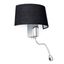 HOTEL BLACK WALL LAMP WITH LED READER 1 X E27 15W thumbnail 1