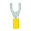 Fork crimp cable shoe, insulated, yellow, 4-6mmý, M8 thumbnail 2