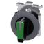 Selector switch, illuminable, 30 mm, round, Metal, matte, green, selector switch, short, front ring for flush installation,  3SU1062-2DL40-0AA0-Z Y12 thumbnail 1