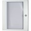 Sheet steel door transparent with rotary door handle HxW=1000x600mm, white thumbnail 4