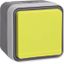 SCHUKO soc. out. yellow hinged cover surface-mtd, W.1, grey/light grey thumbnail 2