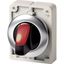 Illuminated selector switch actuator, RMQ-Titan, with thumb-grip, maintained, 3 positions, red, Front ring stainless steel thumbnail 2