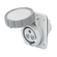 10° ANGLED FLUSH-MOUNTING SOCKET-OUTLET HP - IP66/IP67 - 2P+E 32A >250V d.c. - GREY - 8H - SCREW WIRING thumbnail 1