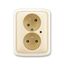 5593A-C02357 C Double socket outlet with earthing pins, shuttered, with turned upper cavity, with surge protection thumbnail 2