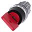 Key-operated switch O.M.R, 22 mm, round, metal, shiny, lock number 73037, red, with 2 keys, 2 switch positions …3SU1050-4FC01-0AA0-Z Y11 thumbnail 1