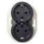 Renova - double socket outlet - 2P + E - 16 A - 250 V - black thumbnail 2
